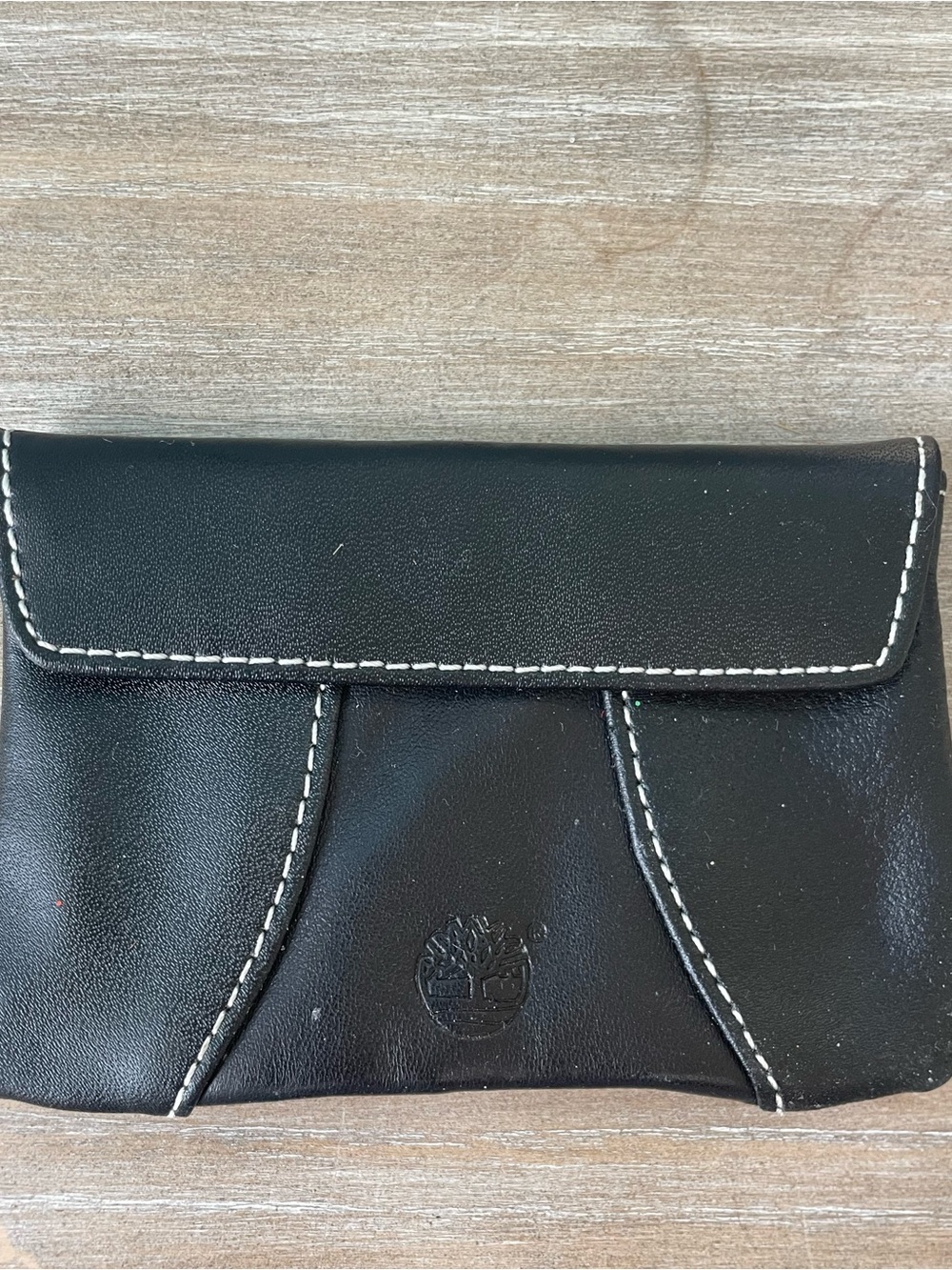 Timberland Leather Wallet Buxton Black Top Grain Cowhide Exterior Snap Closure